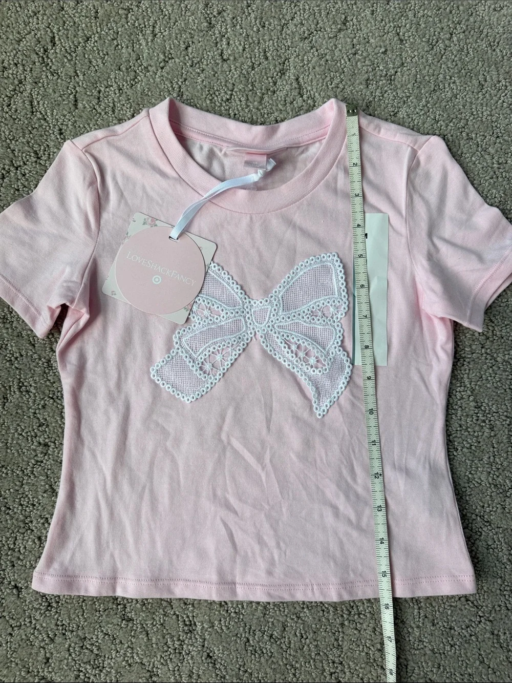 LOVESHACKFANCY Cottagecore T-Shirt & Short Set Pink Bundle Girls Lounge Med NWT